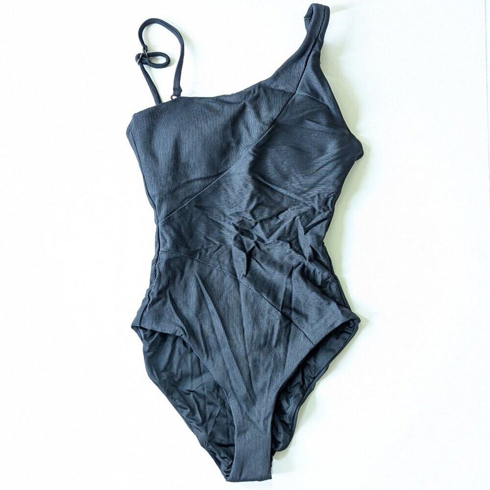 Becca Fine Line Adeline One-Pice Swimsuit, Black, Women's Small